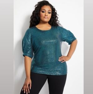 New Size 14/16 Veridian Sequin Top